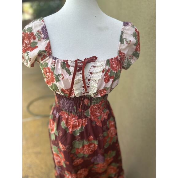 Wild Honey California Vintage Prairie Style Floral Maxi Dress Size 9 - Picture 5 of 6